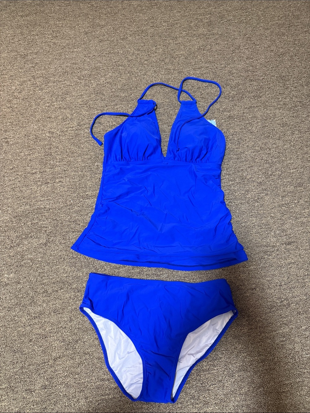Royal Blue V-Plunge Tankini Set - Women's Swim Bikini